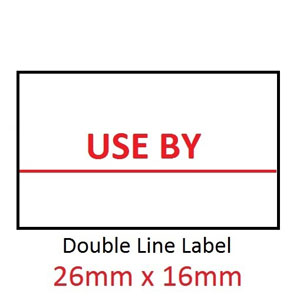 Price Labels Double Line - 26mm x 16mm Use By - 10 Rolls